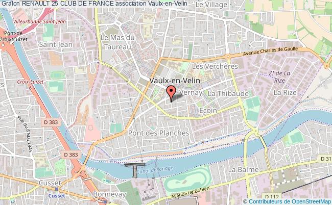 plan association Renault 25 Club De France Vaulx-en-Velin