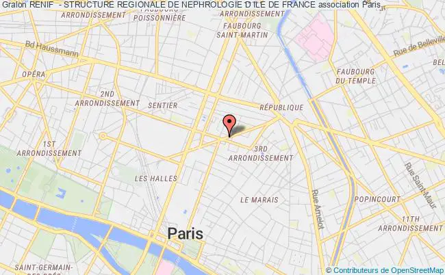 plan association Renif  - Structure Regionale De Nephrologie D Ile De France Paris