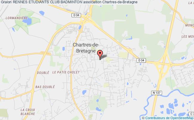 plan association Rennes Etudiants Club Badminton Chartres-de-Bretagne