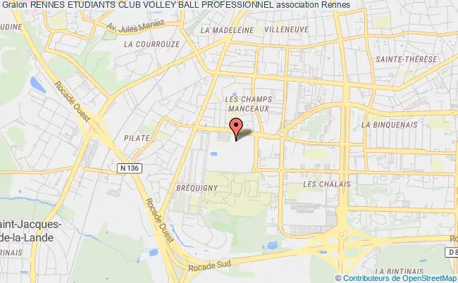 plan association Rennes Etudiants Club Volley Ball Professionnel Rennes