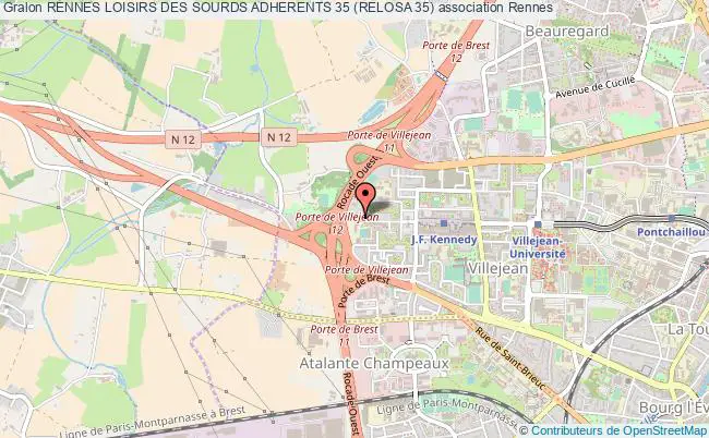 plan association Rennes Loisirs Des Sourds Adherents 35 (relosa 35) Rennes