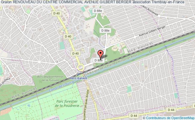 plan association Renouveau Du Centre Commercial Avenue Gilbert Berger Tremblay-en-France