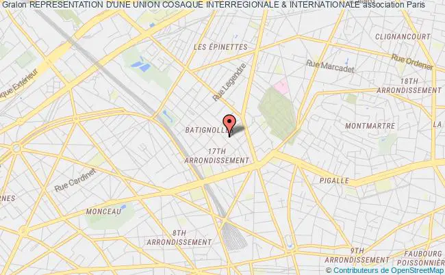plan association Representation D'une Union Cosaque Interregionale & Internationale Paris