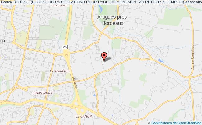 plan association RÉseau+ (rÉseau Des Associations Pour L'accompagnement Au Retour À L'emploi) Artigues-près-Bordeaux