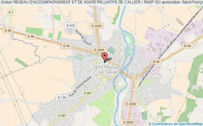 plan association Reseau D'accompagnement Et De Soins Palliatifs De L'allier ( Rasp 03) Saint-Pourçain-sur-Sioule