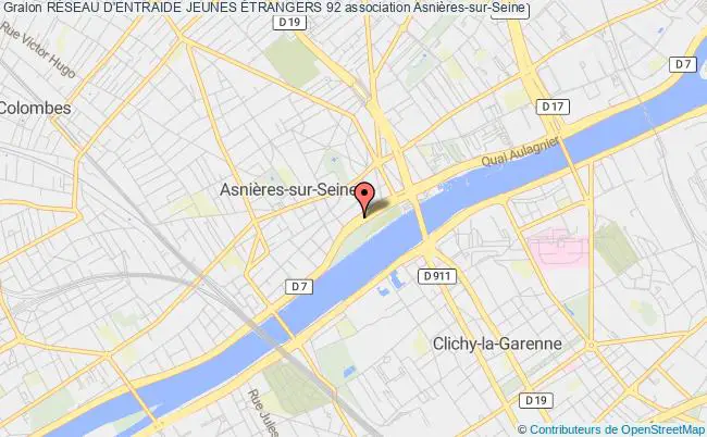 plan association RÉseau D'entraide Jeunes Étrangers 92 Asnières-sur-Seine