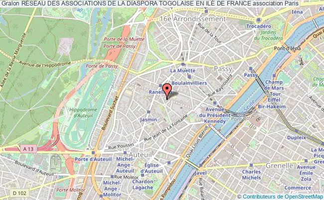 plan association RÉseau Des Associations De La Diaspora Togolaise En Ile De France Paris