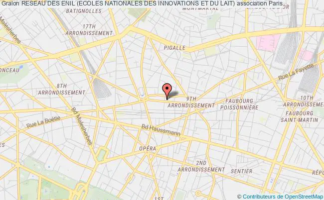 plan association Reseau Des Enil (ecoles Nationales Des Innovations Et Du Lait) PARIS CEDEX 9