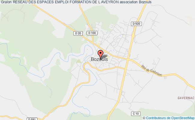 plan association Reseau Des Espaces Emploi Formation De L Aveyron Bozouls
