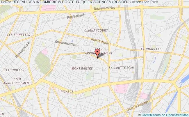 plan association Reseau Des Infirmier(e)s Docteur(e)s En Sciences (residoc) Paris