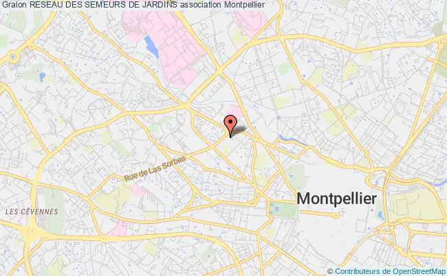 plan association Reseau Des Semeurs De Jardins Montpellier