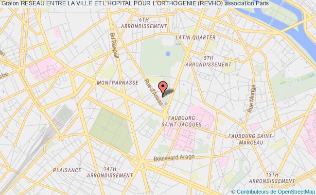 plan association Reseau Entre La Ville Et L'hopital Pour L'orthogenie (revho) Paris