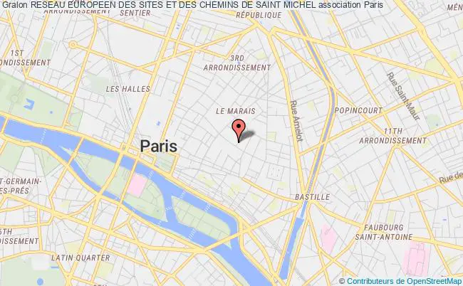 plan association Reseau Europeen Des Sites Et Des Chemins De Saint Michel Paris
