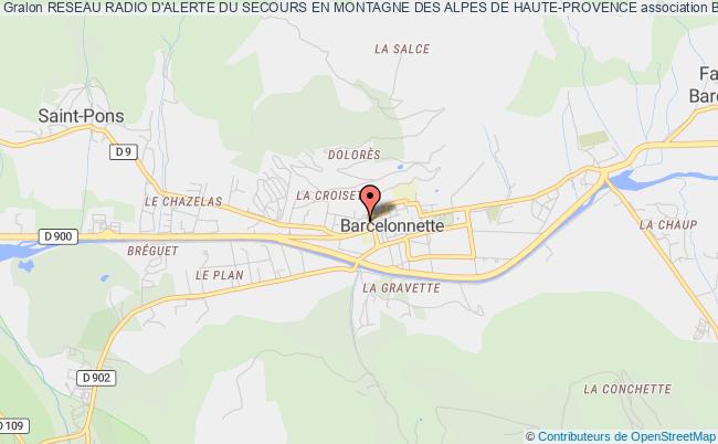 plan association Reseau Radio D'alerte Du Secours En Montagne Des Alpes De Haute-provence Barcelonnette