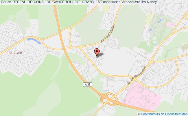 plan association Reseau Regional De Cancerologie Grand Est Vandoeuvre-lès-Nancy