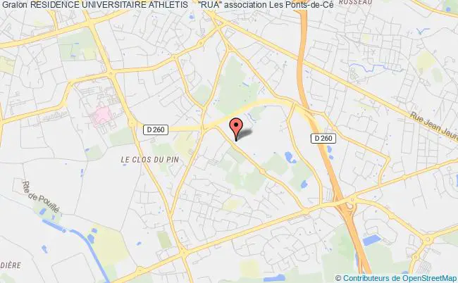 plan association Residence Universitaire Athletis    "rua" Les   Ponts-de-Cé