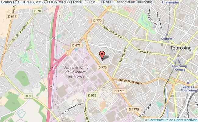 plan association Residents, Amis, Locataires France - R.a.l. France Tourcoing cedex