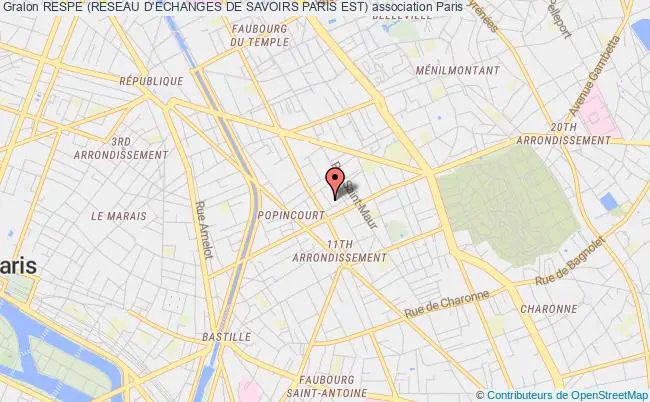 plan association Respe (reseau D'echanges De Savoirs Paris Est) Paris