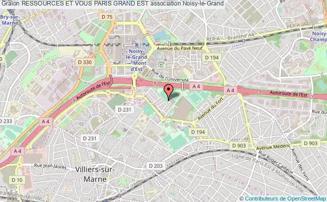 plan association Ressources Et Vous Paris Grand Est Noisy-le-Grand