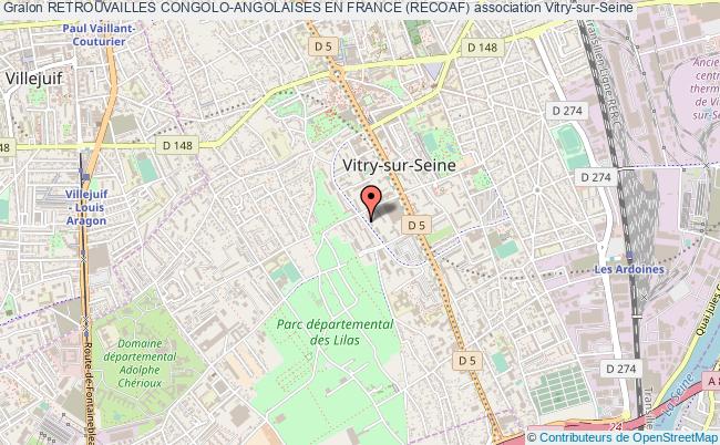 plan association Retrouvailles Congolo-angolaises En France (recoaf) Vitry-sur-Seine