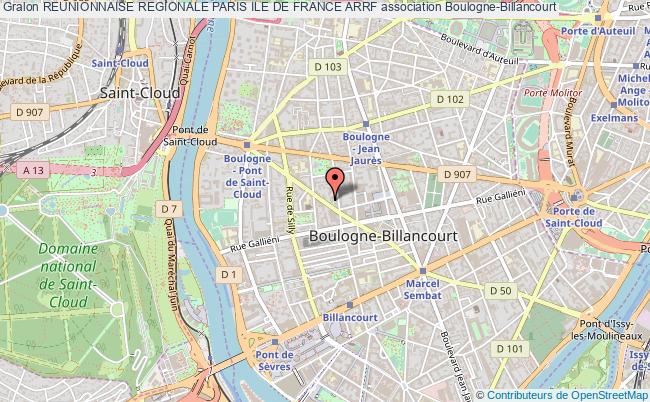 plan association Reunionnaise Regionale Paris Ile De France Arrf Boulogne-Billancourt