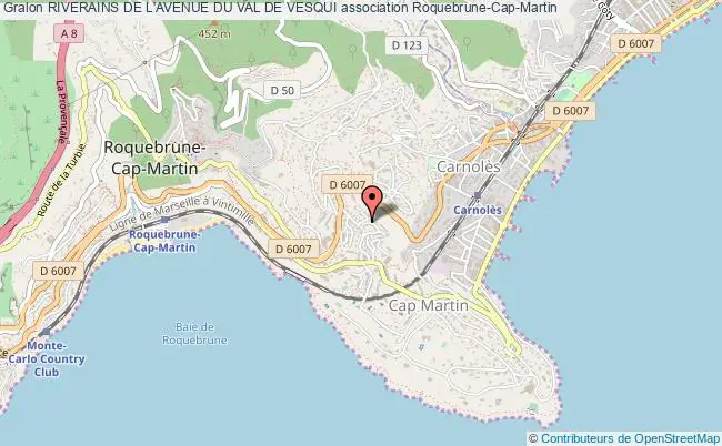 plan association Riverains De L'avenue Du Val De Vesqui Roquebrune-Cap-Martin