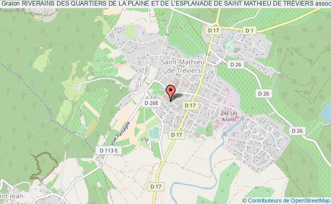 plan association Riverains Des Quartiers De La Plaine Et De L'esplanade De Saint Mathieu De TrÉviers Saint-Mathieu-de-Tréviers