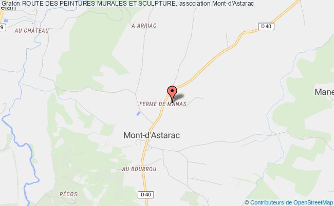 plan association Route Des Peintures Murales Et Sculpture. Mont-d'Astarac