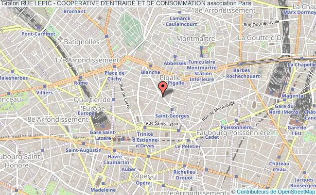 plan association Rue Lepic - Cooperative D'entraide Et De Consommation Paris