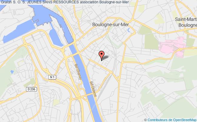 plan association S. O. S. Jeunes Sans Ressources Boulogne-sur-Mer