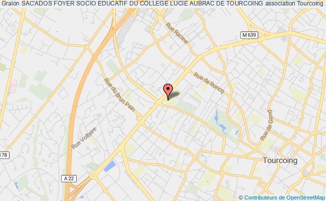 plan association Sac'ados Foyer Socio Educatif Du College Lucie Aubrac De Tourcoing Tourcoing