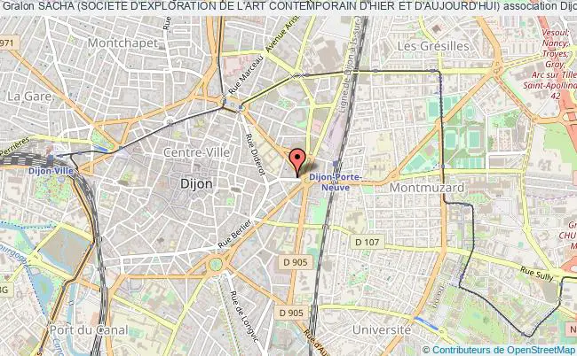 plan association Sacha (societe D'exploration De L'art Contemporain D'hier Et D'aujourd'hui) Dijon