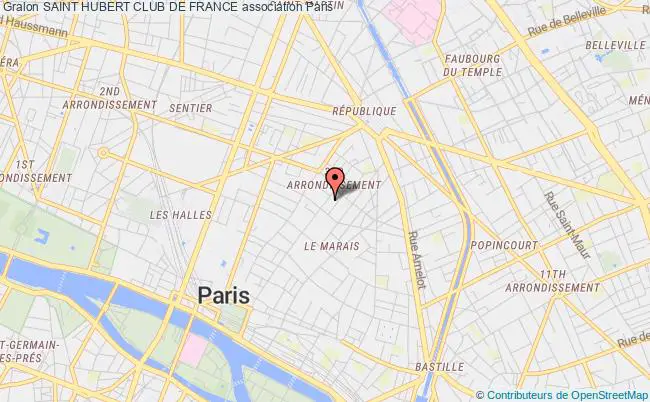 plan association Saint Hubert Club De France Paris 3e