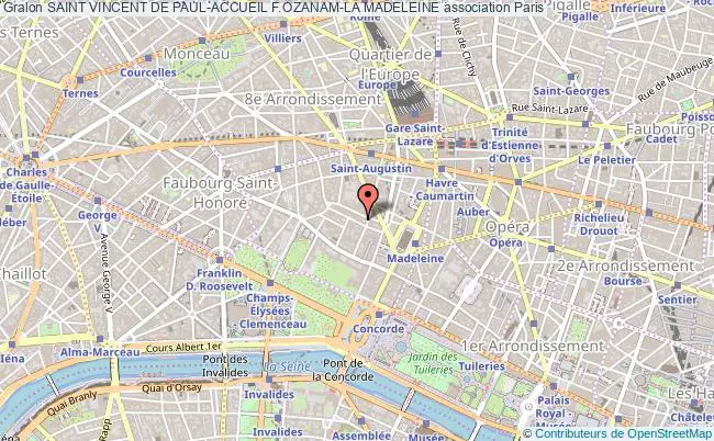 plan association Saint Vincent De Paul-accueil F.ozanam-la Madeleine Paris