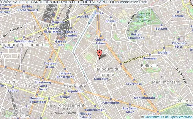 plan association Salle De Garde Des Internes De L'hopital Saint-louis Paris