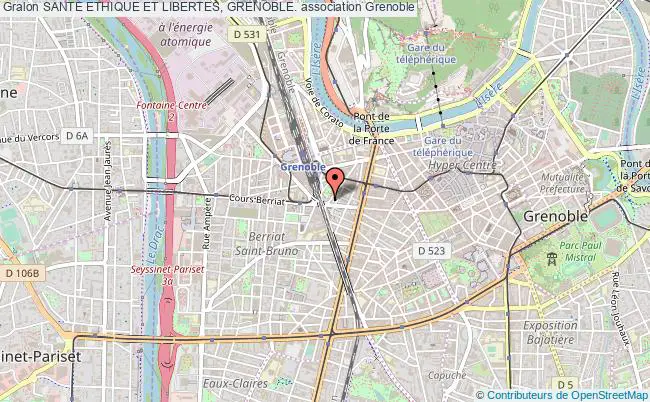 plan association Sante Ethique Et Libertes, Grenoble. Grenoble