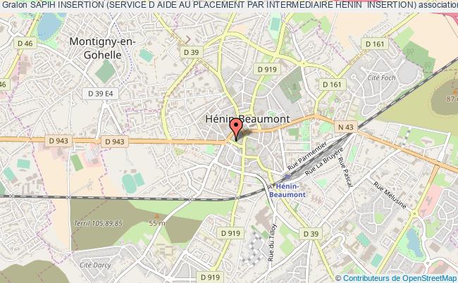 plan association Sapih Insertion (service D Aide Au Placement Par Intermediaire Henin  Insertion) Hénin-Beaumont