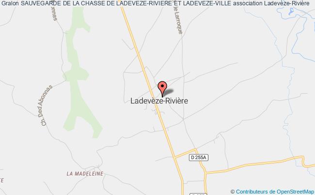 plan association Sauvegarde De La Chasse De Ladeveze-riviere Et Ladeveze-ville Ladevèze-Rivière
