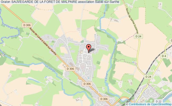 plan association Sauvegarde De La Foret De Malpaire Sablé-sur-Sarthe