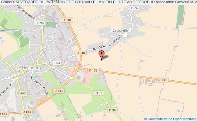 plan association Sauvegarde Du Patrimoine De Crosville La Vieille, Dite As De Choeur Crosville-la-Vieille