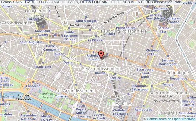 plan association Sauvegarde Du Square Louvois, De Sa Fontaine Et De Ses Alentours Paris