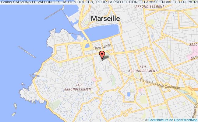 plan association Sauvons Le Vallon Des Hautes Douces,  Pour La Protection Et La Mise En Valeur Du Patrimoine Marseillais 