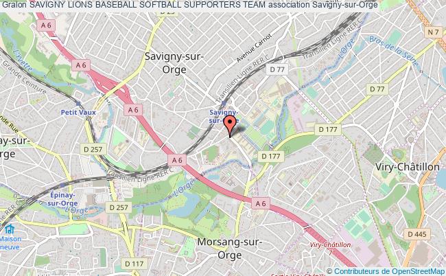 plan association Savigny Lions Baseball Softball Supporters Team Savigny-sur-Orge
