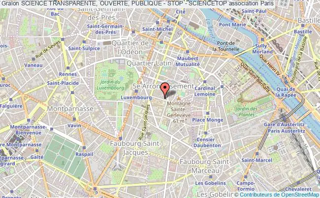 plan association Science Transparente, Ouverte, Publique - Stop - Sciencetop Paris