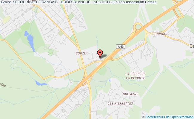 plan association Secouristes Francais - Croix Blanche - Section Cestas Cestas
