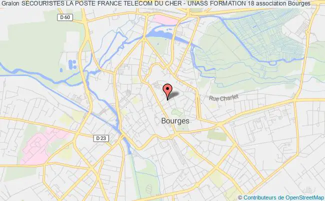 plan association Secouristes La Poste France Telecom Du Cher - Unass Formation 18 Bourges