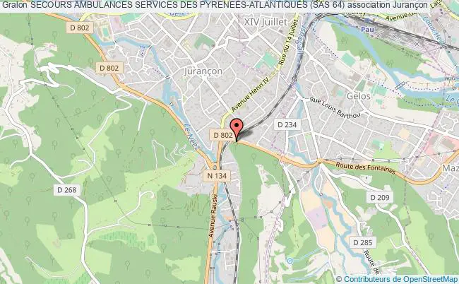 plan association Secours Ambulances Services Des Pyrenees-atlantiques (sas 64) Jurançon