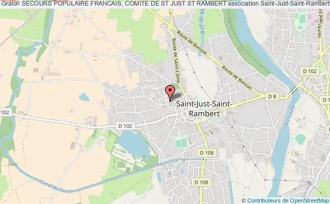 plan association Secours Populaire Francais, Comite De St Just St Rambert Saint-Just-Saint-Rambert