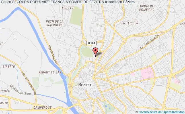 plan association Secours Populaire Francais Comite De Beziers Béziers