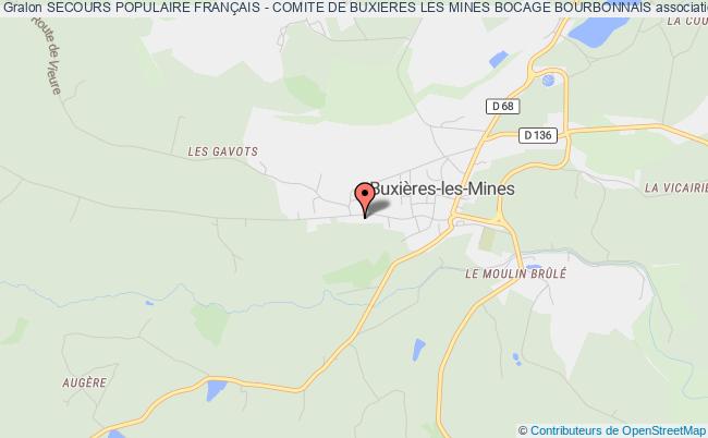 plan association Secours Populaire FranÇais - Comite De Buxieres Les Mines Bocage Bourbonnais Buxières-les-Mines